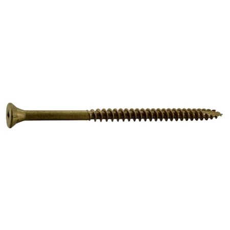 Buildright Deck Screw, #10 x 3-1/2 in, 18-8 Stainless Steel, Flat Head, Square Drive, 304 PK 53697